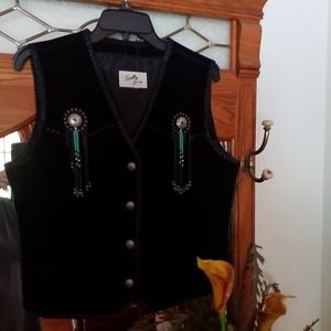 Vintage Black suede "Scully" vest.
